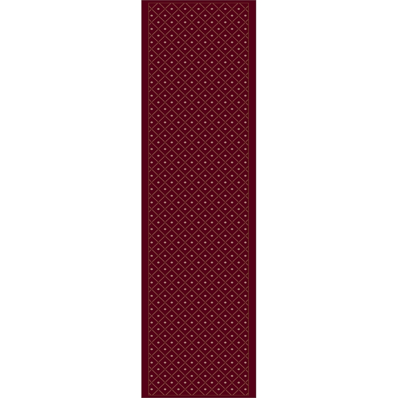 Pemberly Row Geometric 2'2 x 7'7 Polypropylene Area Rug in Burgundy Red