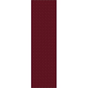 Pemberly Row Geometric 2'2 x 7'7 Polypropylene Area Rug in Burgundy Red