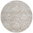 Pemberly Row Polyester Transitional Abstract Beige 8' Round Area Rug