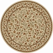 Pemberly Row Traditional 8' x 8' Circular Fabric Rug in Ivory
