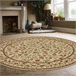 Pemberly Row Traditional 8' x 8' Circular Fabric Rug in Ivory