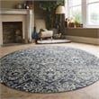 Pemberly Row Polyester Transitional Abstract Blue 5' Round Area Rug