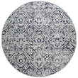 Pemberly Row Polyester Transitional Abstract Blue 5' Round Area Rug