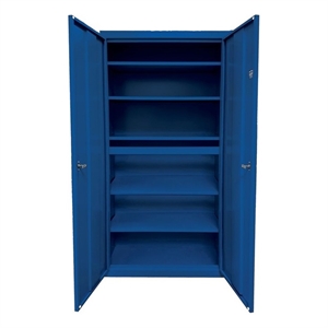 Pemberly Row Modern Industrial Office 5 Adjustable Shelves Storage in Blue