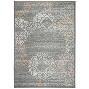 Pemberly Row Traditional 5'3&quot x 7'3&quot Rectangular Fabric Rug in Gray