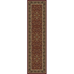 Pemberly Row Traditional 2'2&quot x 8' Rectangular Fabric Rug in Burgundy Red