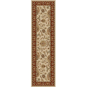 Pemberly Row Traditional 2'2&quot x 7'7&quot Rectangular Fabric Rug in Ivory