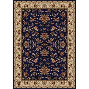 Pemberly Row Traditional 5'5&quot x 7'7&quot Rectangular Fabric Rug in Blue
