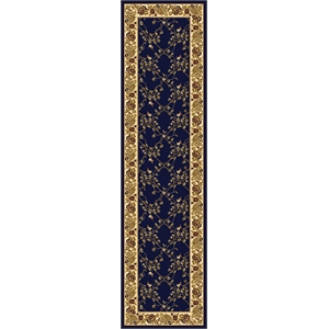 Pemberly Row Traditional 2'2&quot x 8' Rectangular Fabric Rug in Blue