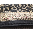 Pemberly Row Traditional 8' x 8' Circular Fabric Rug in Black