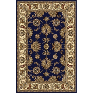 Pemberly Row Traditional 7'9&quot x 11'6&quot Rectangular Fabric Rug in Blue