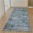 Pemberly Row Polyester Transitional Striated Blue Runner Area Rug