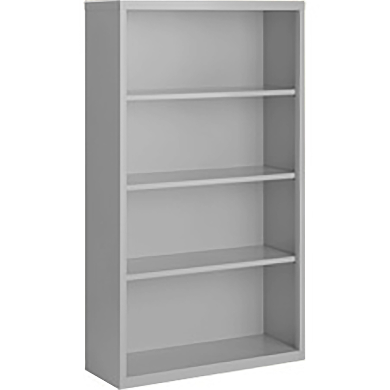 Pemberly Row Modern Industrial Office Stationary Bookcase in Gray