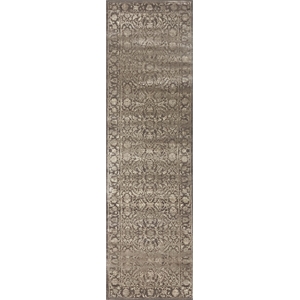 Pemberly Row Traditional 2'2&quot x 7'7&quot Rectangular Fabric Rug in Brown