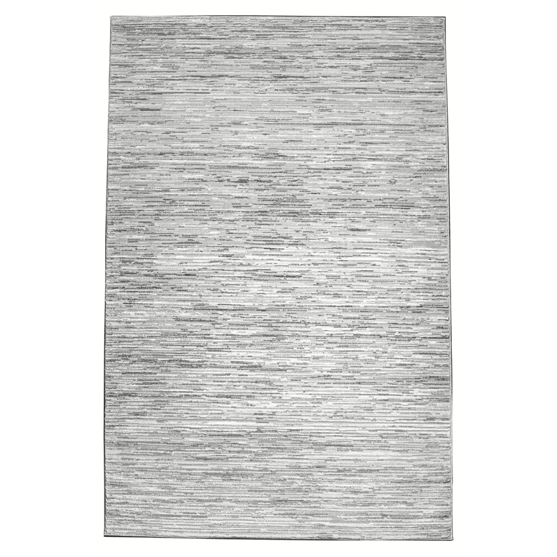 Pemberly Row Polyester Transitional Striated Gray 5x8 Area Rug