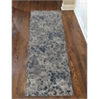 Pemberly Row Polyester Transitional Floral Blue Runner Area Rug