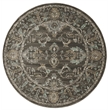 Pemberly Row 5'3 Round Traditional Oriental Vintage Area Rug in Light Brown