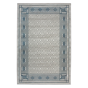 Pemberly Row Polyester Transitional BordeRed Blue 5x8 Area Rug