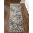 Pemberly Row Polyester Transitional Floral Gray Runner Area Rug
