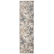 Pemberly Row Polyester Transitional Floral Gray Runner Area Rug