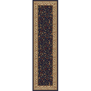 Pemberly Row Traditional 2'2&quot x 7'7&quot Rectangular Fabric Rug in Blue
