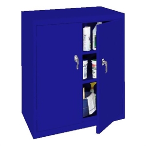Pemberly Row Modern Industrial Office Counter High Cabinet in Blue