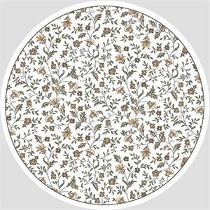 Pemberly Row Traditional 7'10&quot x 7'10&quot Circular Fabric Rug in Bone White