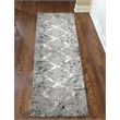 Pemberly Row Polyester Transitional Geometric Blue Runner Area Rug