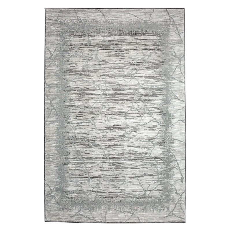Pemberly Row Polyester Transitional Crackled Gray 8x10 Area Rug