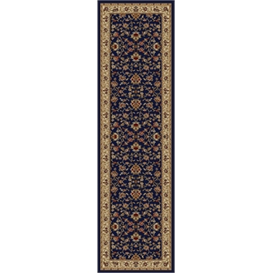 Pemberly Row Traditional 2'2&quot x 7'7&quot Rectangular Fabric Rug in Blue