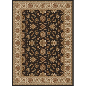 Pemberly Row Traditional 3'3&quot x 4'11&quot Rectangular Fabric Rug in Brown