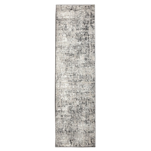 Pemberly Row Polyester Transitional Striated Gray Runner Area Rug