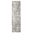 Pemberly Row Polyester Transitional Striated Gray Runner Area Rug