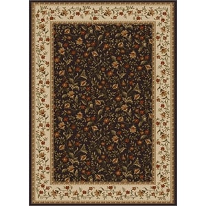 Pemberly Row Traditional 3'3&quot x 4'11&quot Rectangular Fabric Rug in Brown