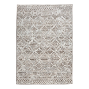 Pemberly Row Polyester Transitional Geometric Beige 8x10 Area Rug