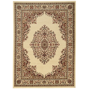 Pemberly Row Traditional 5'5&quot x 7'7&quot Rectangular Fabric Rug in Ivory