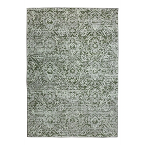 Pemberly Row Polyester Transitional Abstract Green 5x8 Area Rug