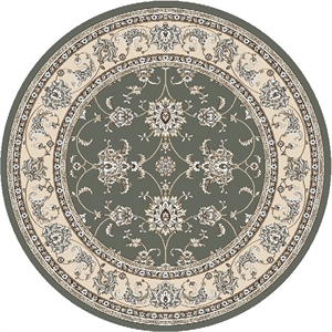 Pemberly Row Traditional 7'10&quot x 7'10&quot Circular Fabric Rug in Light Green