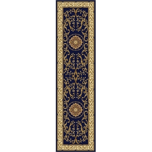 Pemberly Row Traditional 2'2&quot x 8' Rectangular Fabric Rug in Blue