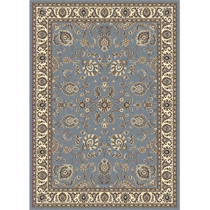 Pemberly Row Traditional 3'3&quot x 4'11&quot Rectangular Fabric Rug in Blue