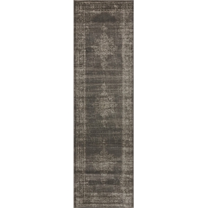 Pemberly Row Traditional 2'2&quot x 7'7&quot Rectangular Fabric Rug in Brown