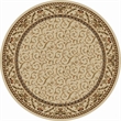 Pemberly Row Traditional 8' x 8' Circular Fabric Rug in Ivory