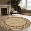 Pemberly Row Traditional 8' x 8' Circular Fabric Rug in Ivory
