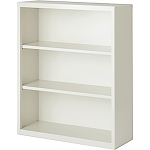 Pemberly Row Modern Industrial Office Stationary Bookcase in Almond