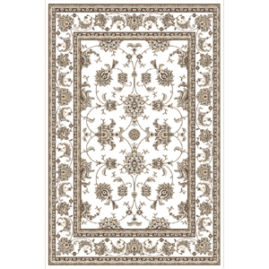 Pemberly Row Traditional 7'10&quot x 10'6&quot Rectangular Fabric Rug in Bone White