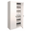 Pemberly Row Modern Industrial Office Adjustable Storage Cabinet in White