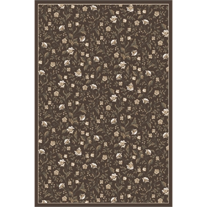 Pemberly Row Traditional 7'10&quot x 10'6&quot Rectangular Fabric Rug in Brown