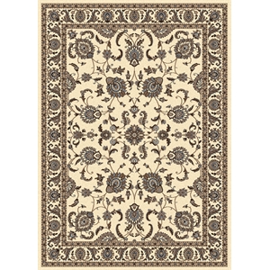 Pemberly Row Traditional 3'3&quot x 4'11&quot Rectangular Fabric Rug in Ivory