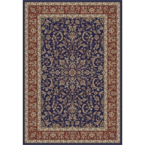 Pemberly Row Traditional 7'9&quot x 11'6&quot Rectangular Fabric Rug in Navy