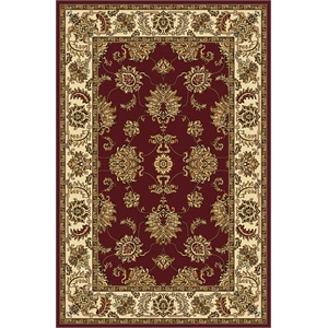 Pemberly Row Traditional 7'9&quot x 11'6&quot Rectangular Fabric Rug in Burgundy Red